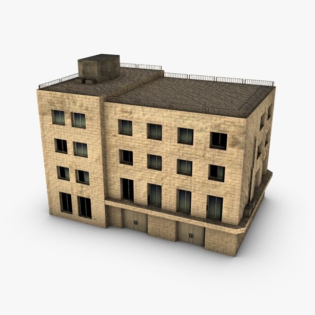 Low Poly Building 3d Model In Buildings 3dexport