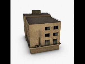 low poly building Modelo 3D