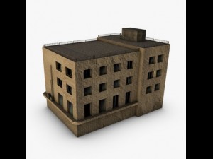 low poly building Modelo 3D