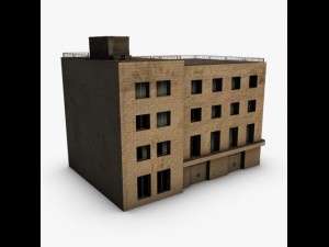low poly building Modelo 3D
