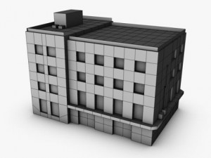 low poly building Modelo 3D
