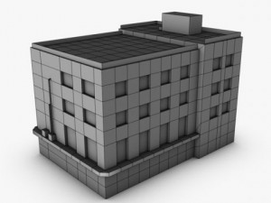 low poly building Modelo 3D