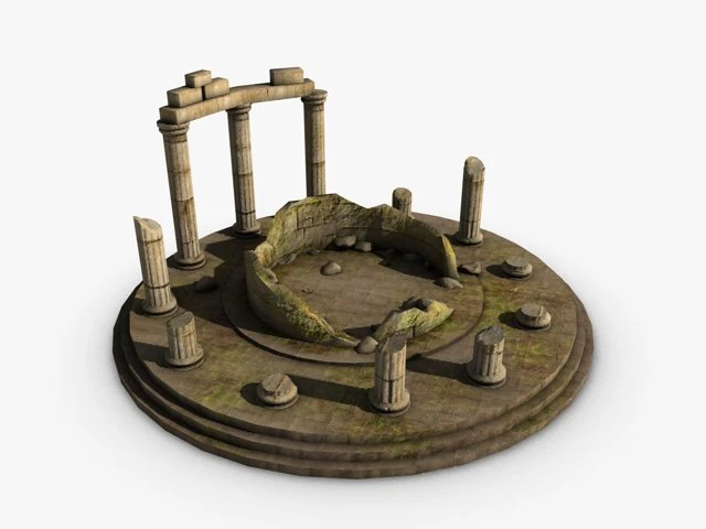 ancient temple ruins 3D Model .c4d .max .obj .3ds .fbx .stl .blend 