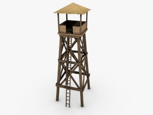 wooden watchtower Modello 3D