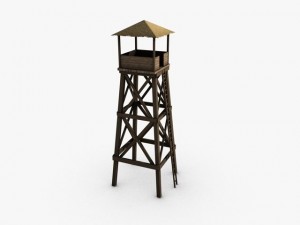 wooden watchtower Modello 3D