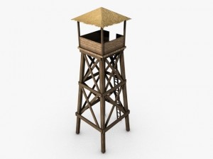 wooden watchtower Modello 3D