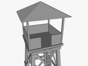 wooden watchtower Modello 3D