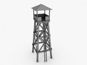 wooden watchtower Modello 3D