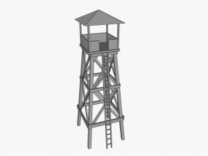 wooden watchtower Modello 3D
