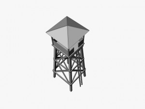 wooden watchtower Modello 3D