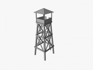 wooden watchtower Modello 3D