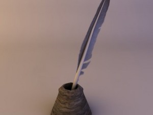 quill pen with ink bottle 3Dモデル