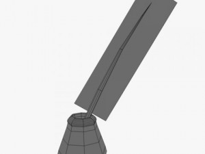 quill pen with ink bottle 3Dモデル