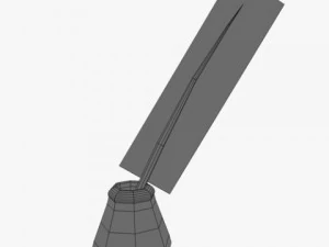 quill pen with ink bottle 3D Model