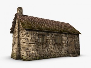 old stone cottage Model 3D