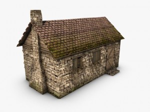 old stone cottage 3D Model