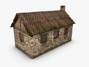 old stone cottage 3D Model