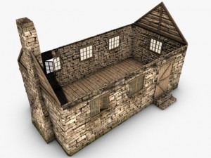 old stone cottage 3D Model