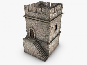 old stone tower Model 3D