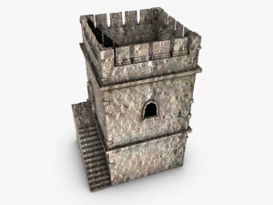 old stone tower 3D मॉडल