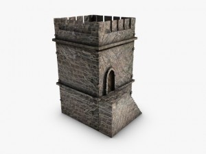 old stone tower 3D मॉडल