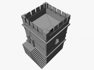 old stone tower 3D मॉडल
