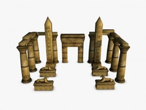 ancient egyptian ruins collection Model 3D