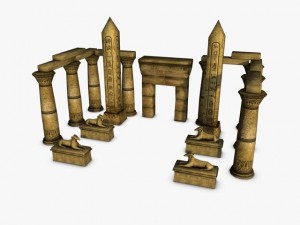 ancient egyptian ruins collection Modelo 3D