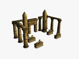 ancient egyptian ruins collection Modelo 3D