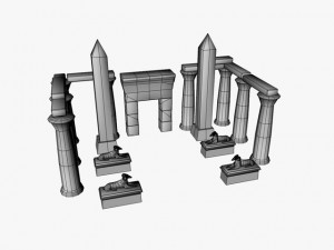 ancient egyptian ruins collection Modelo 3D