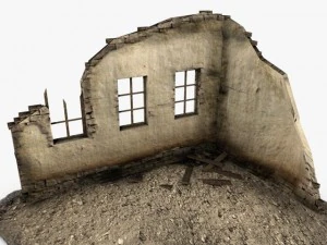 low poly building ruins 3D Model