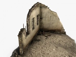 low poly building ruins 3D Model