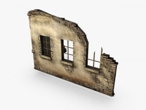 low poly building ruins 3Dモデル