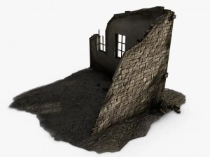 low poly building ruins 3D Model