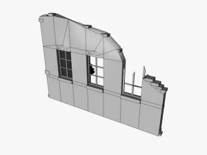 low poly building ruins 3D Model