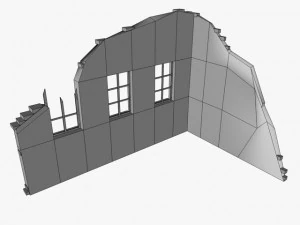 low poly building ruins 3D Model