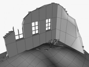 low poly building ruins 3D Model