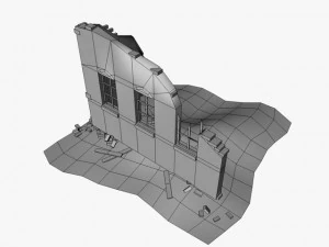 low poly building ruins 3D Model