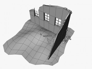 low poly building ruins 3Dモデル