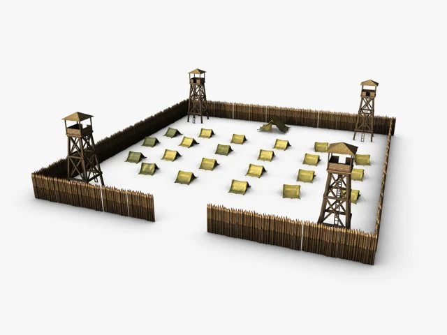 military camp 3D Model .c4d .max .obj .3ds .fbx .stl .blend 