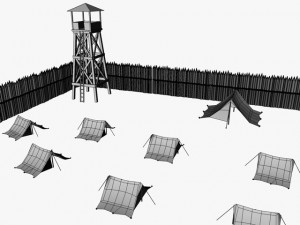 military camp Modello 3D