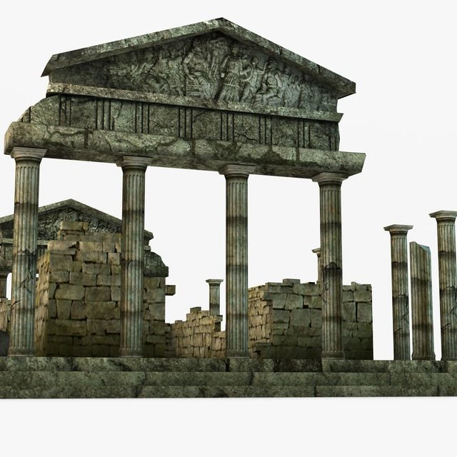 low poly ancient temple ruins 3D Model .c4d .max .obj .3ds .fbx .stl .blend