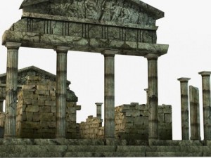 low poly ancient temple ruins Model 3D