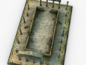 low poly ancient temple ruins 3D Model