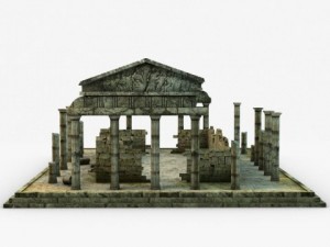 low poly ancient temple ruins 3D Model