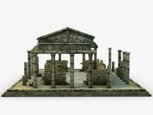 low poly ancient temple ruins 3D Model