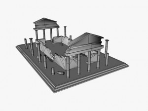 low poly ancient temple ruins 3D Model