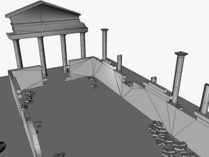 low poly ancient temple ruins 3D Model
