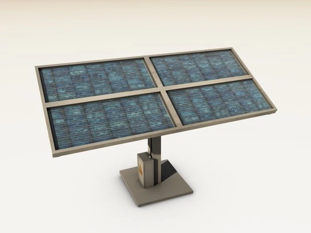 low poly solar panel 3D Model .c4d .max .obj .3ds .fbx .stl .blend 