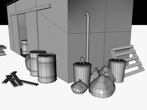 low poly warehouse 3D Model